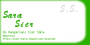 sara sier business card