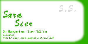 sara sier business card